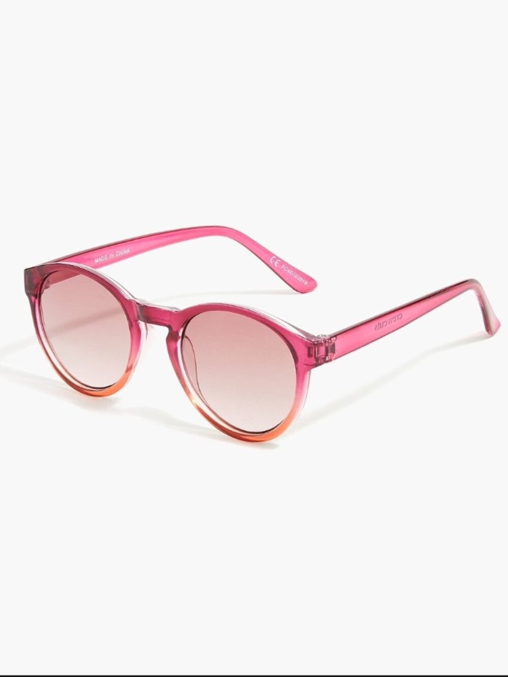 NWT Crewcuts Girls' Round Pink Ombre Sunglasses w/ Dust Bag